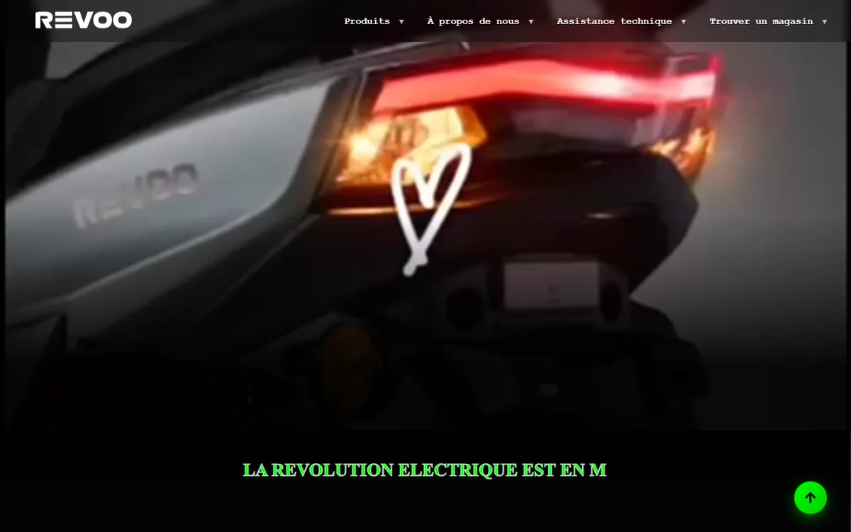 Site de REVOO, motos électriques